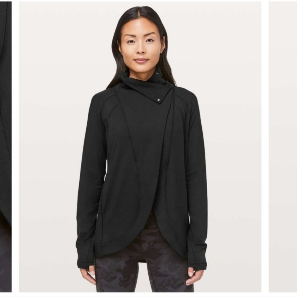 Lululemon Coast Easy Wrap Jacket. Size 8. Black